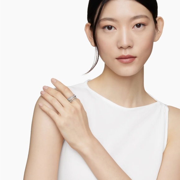 David Yurman diamond crossover ring - size 7 - Picture 1 of 4